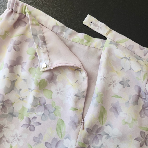 Vintage 90s Pendleton Pastel Purple Floral Midi Skirt‎ Size 14 Petite - Picture 15 of 15